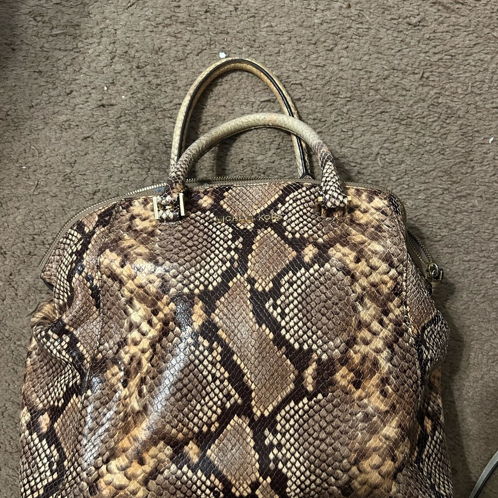 Michael Kors Tan Snake Print Tote